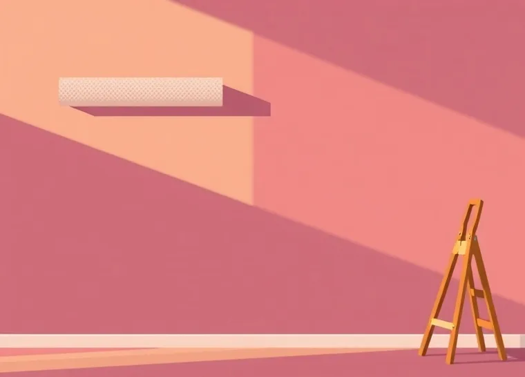 Pose de papier peint, rouleau et brosse à maroufler